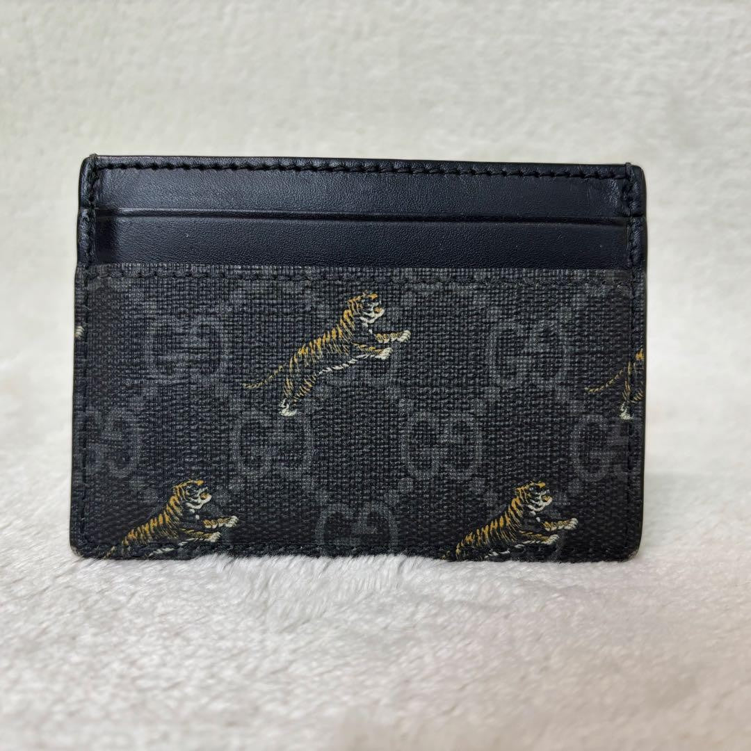 GUCCI Card Case Holder Wallet Compact Purse GG Leather Black Authentic