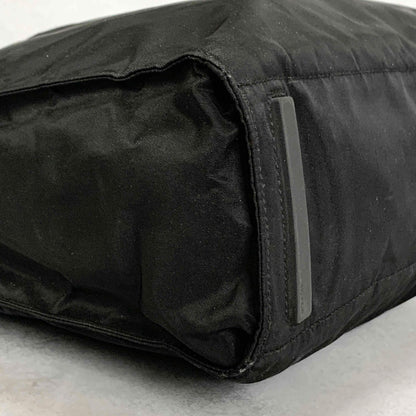 PRADA Tote Shoulder Bag Hand Purse Logo Nylon Black Silver Used Unisex Authentic