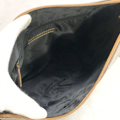 BALENCIAGA Bag BB Logo Shoulder Purse Canvas Leather Beige Gold Authentic