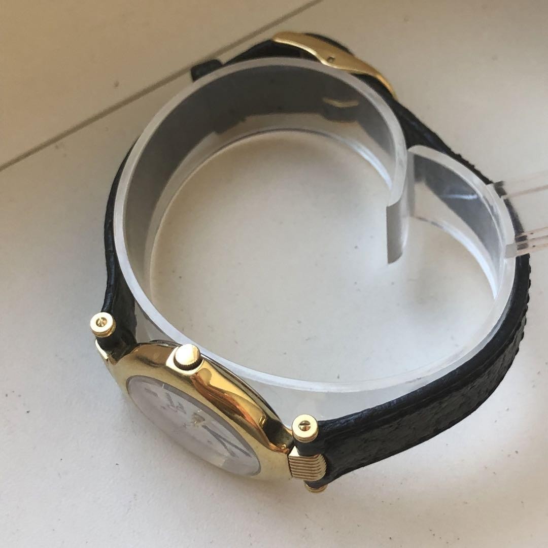 Christian Dior Watch Wristwatch Logo Gold Black Women's Authentic