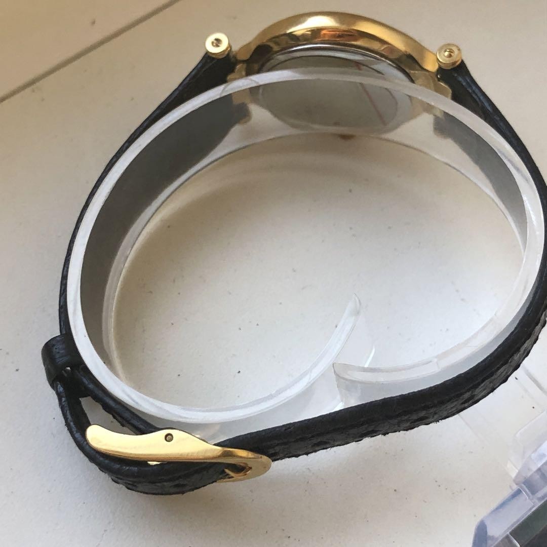 Christian Dior Watch Wristwatch Logo Gold Black Women's Authentic
