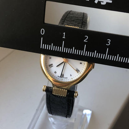Christian Dior Watch Wristwatch Logo Gold Black Women's Authentic