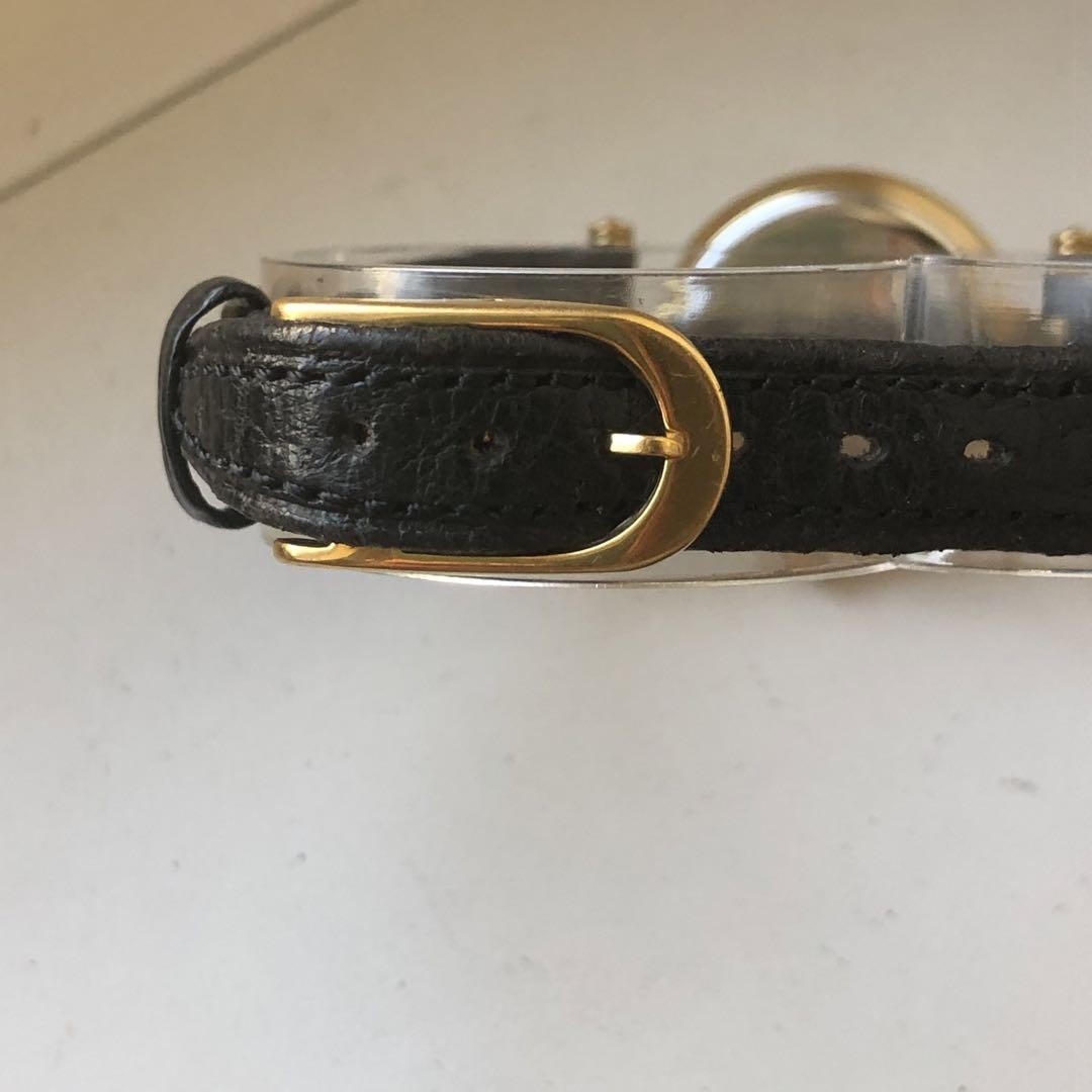 Christian Dior Watch Wristwatch Logo Gold Black Women's Authentic