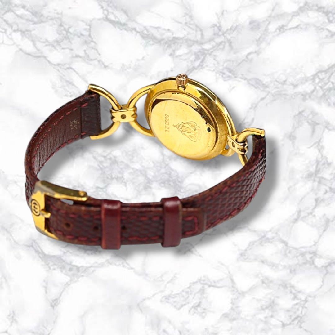 GUCCI 6000.2.L Quartz Watch Wristwatch Gold Women's Authentic