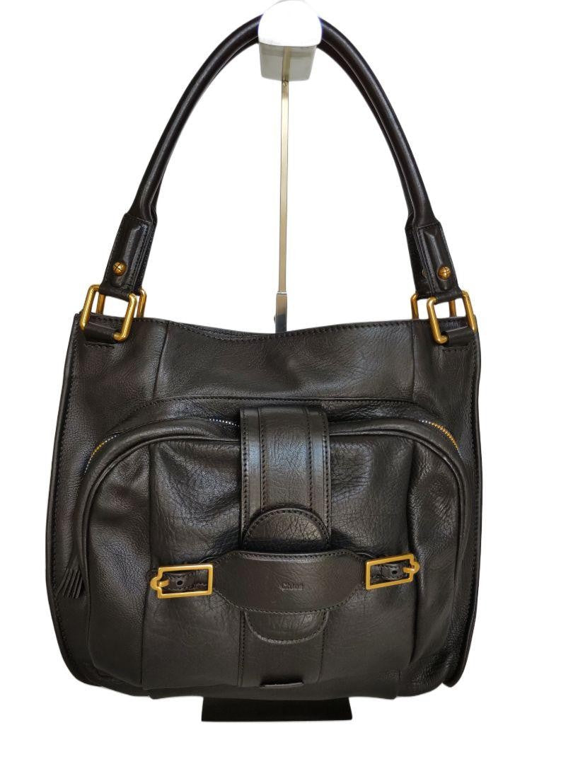 Chloe Hand Bag Tote Purse Leather Black Authentic
