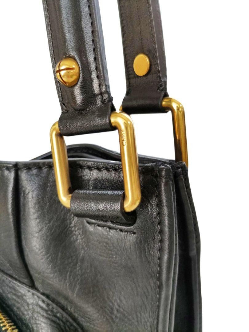 Chloe Hand Bag Tote Purse Leather Black Authentic