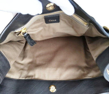 Chloe Hand Bag Tote Purse Leather Black Authentic
