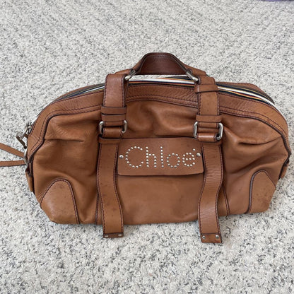 Chloe Hand Bag Tote Purse Leather Brown Authentic