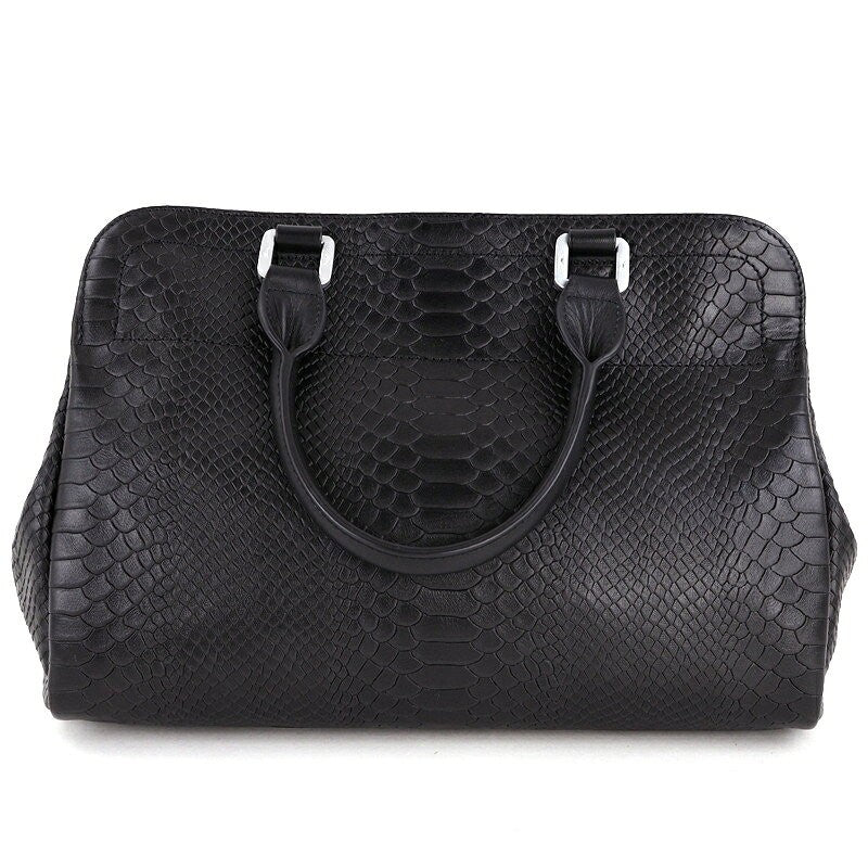 Longchamp Hand Bag Tote Purse 2way Leather Black Authentic