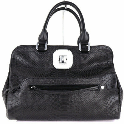 Longchamp Hand Bag Tote Purse 2way Leather Black Authentic
