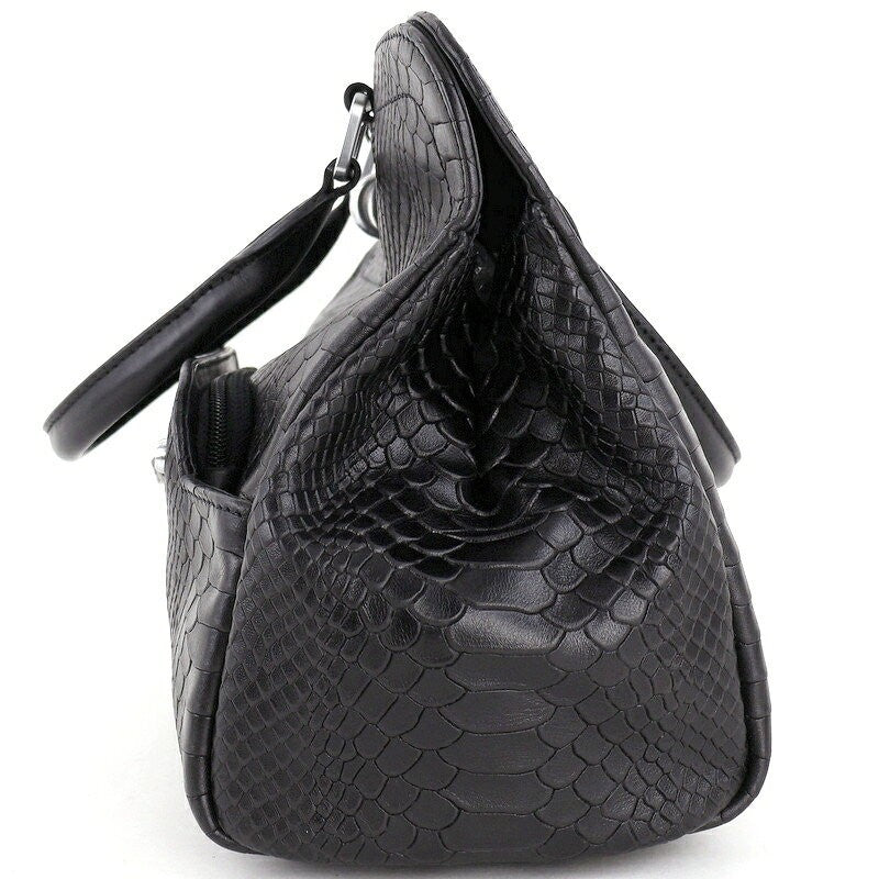 Longchamp Hand Bag Tote Purse 2way Leather Black Authentic