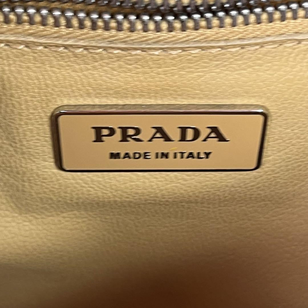 PRADA Shoulder Bag Purse Leather Brown Authentic