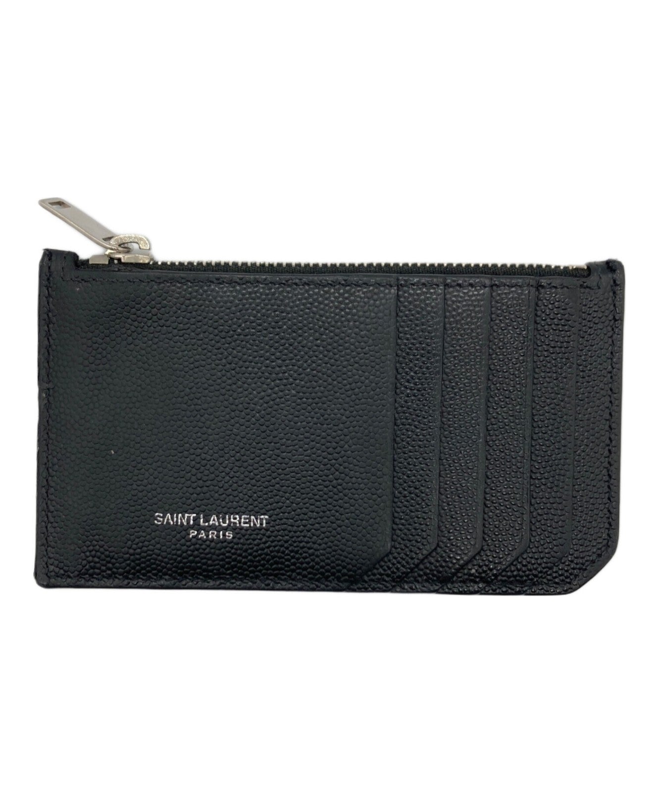 Saint Laurent Paris Card Case Holder Fragment Case Logo Black Authentic