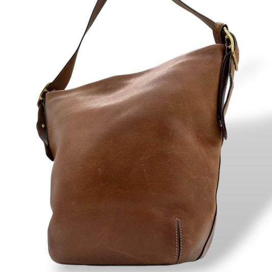 COACH Shoulder Bag Purse 9118 Leather Brown Authentic