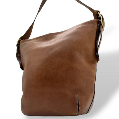 COACH Shoulder Bag Purse 9118 Leather Brown Authentic