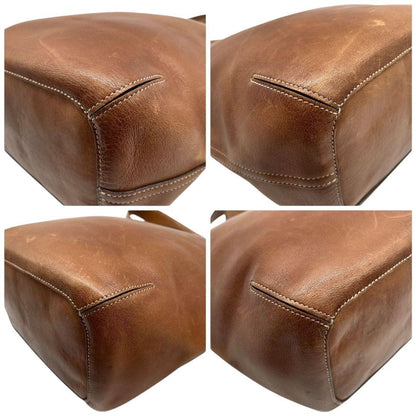 COACH Shoulder Bag Purse 9118 Leather Brown Authentic