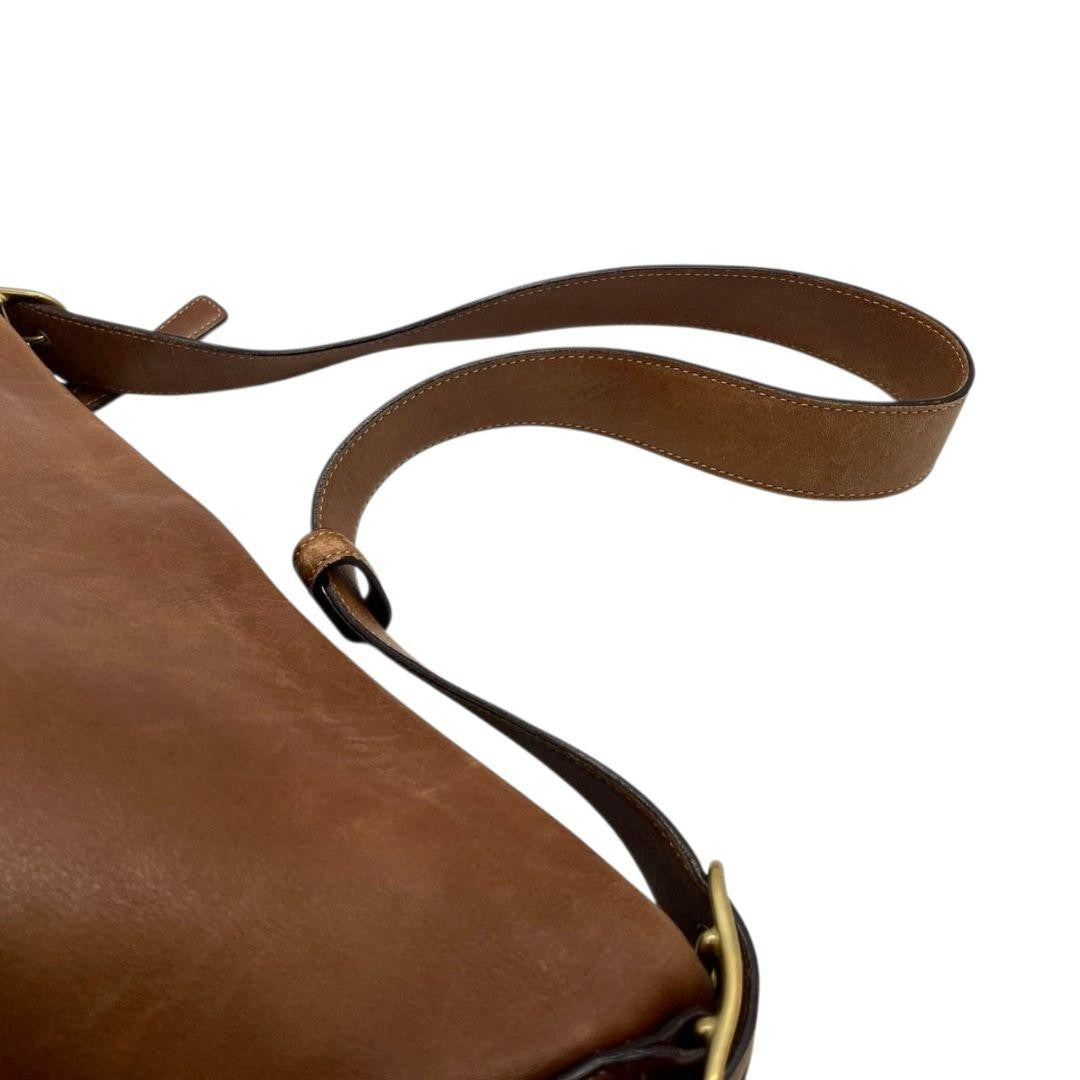 COACH Shoulder Bag Purse 9118 Leather Brown Authentic