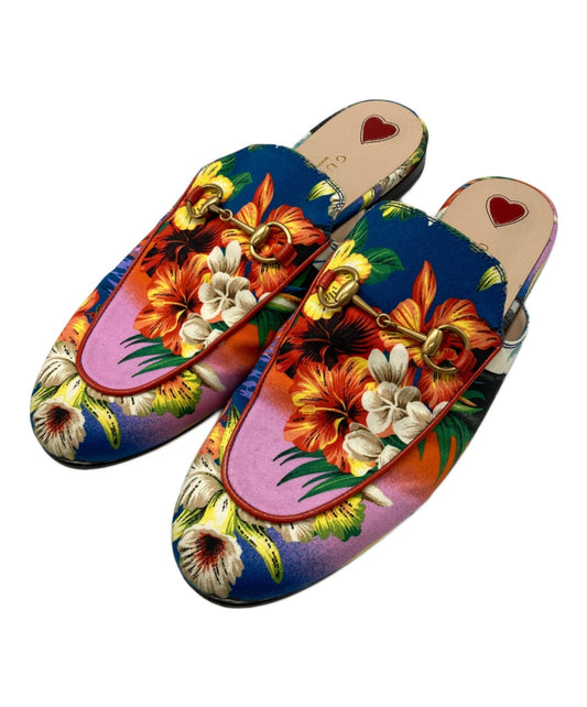 GUCCI Sandals Shoes Horsebit EU 38 US 8 Multicolor Authentic