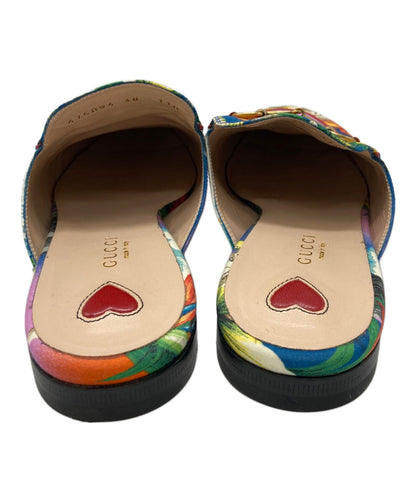 GUCCI Sandals Shoes Horsebit EU 38 US 8 Multicolor Authentic