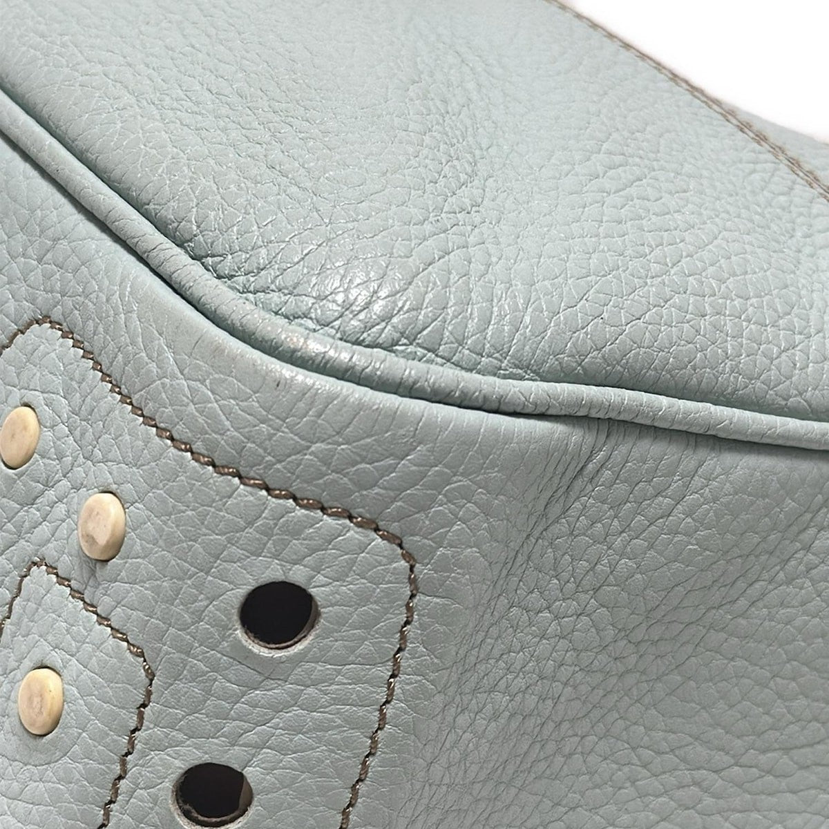 TOD'S Shoulder Bag Purse Leather Light Green Authentic
