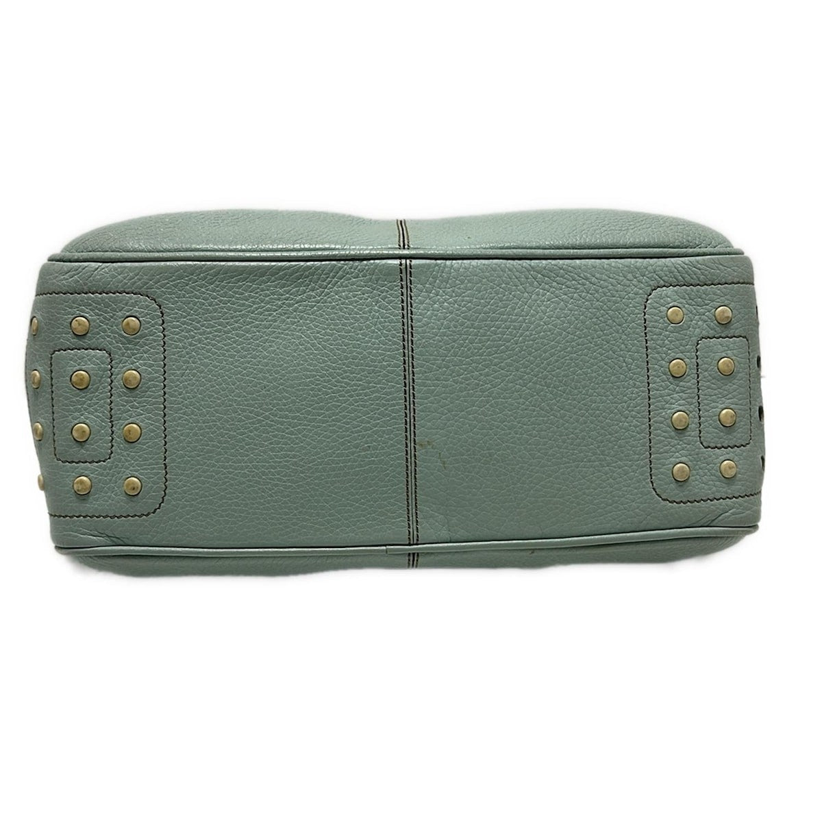 TOD'S Shoulder Bag Purse Leather Light Green Authentic