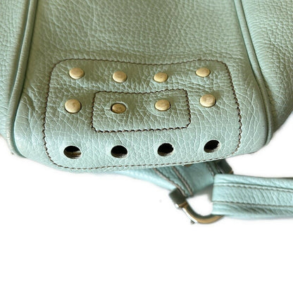 TOD'S Shoulder Bag Purse Leather Light Green Authentic