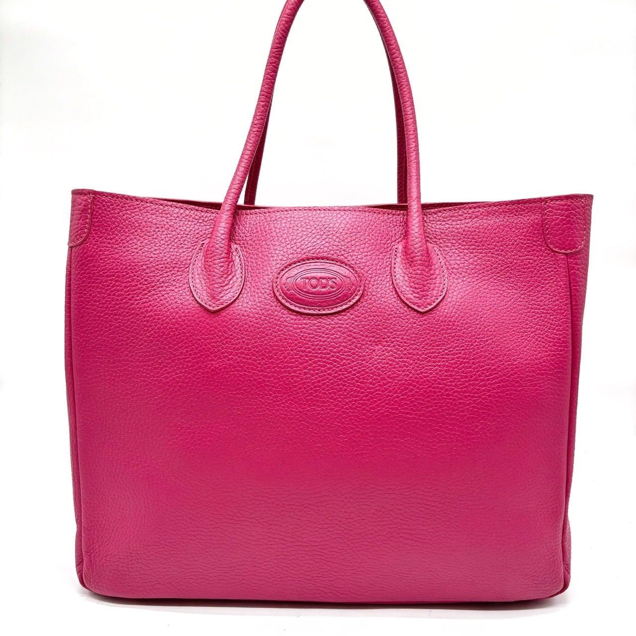 TOD'S Hand Bag Tote Purse Leather Pink Authentic