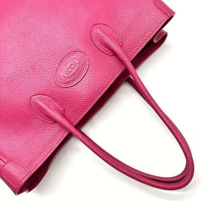TOD'S Hand Bag Tote Purse Leather Pink Authentic
