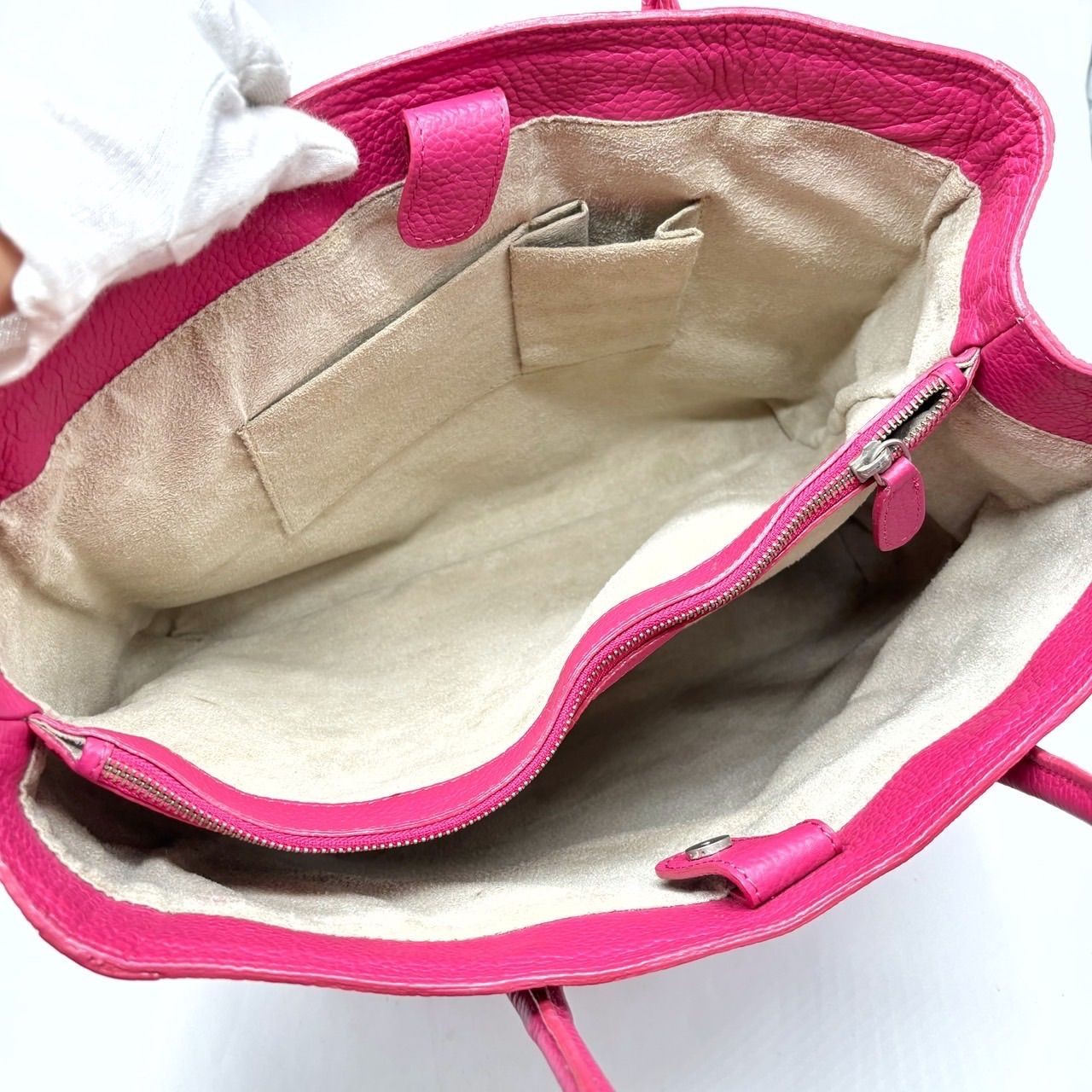 TOD'S Hand Bag Tote Purse Leather Pink Authentic