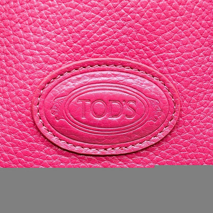 TOD'S Hand Bag Tote Purse Leather Pink Authentic