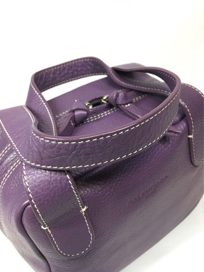 BALENCIAGA Hand Bag Tote Purse Leather Purple Authentic