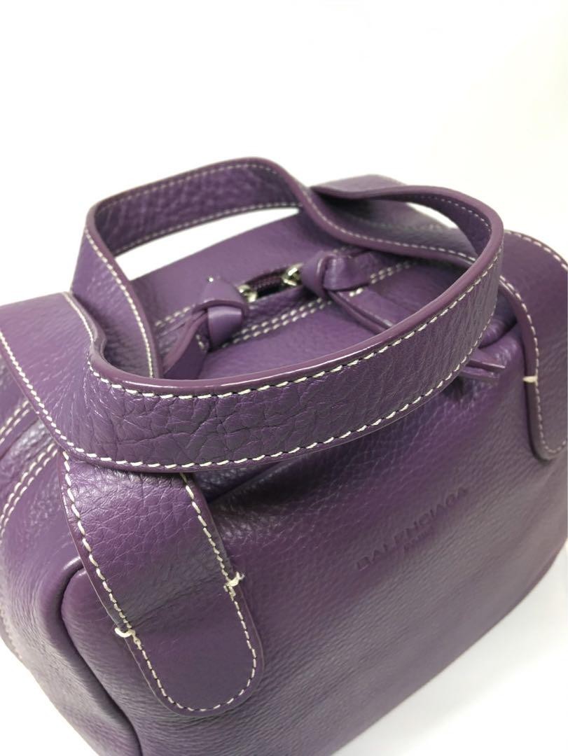 BALENCIAGA Hand Bag Tote Purse Leather Purple Authentic