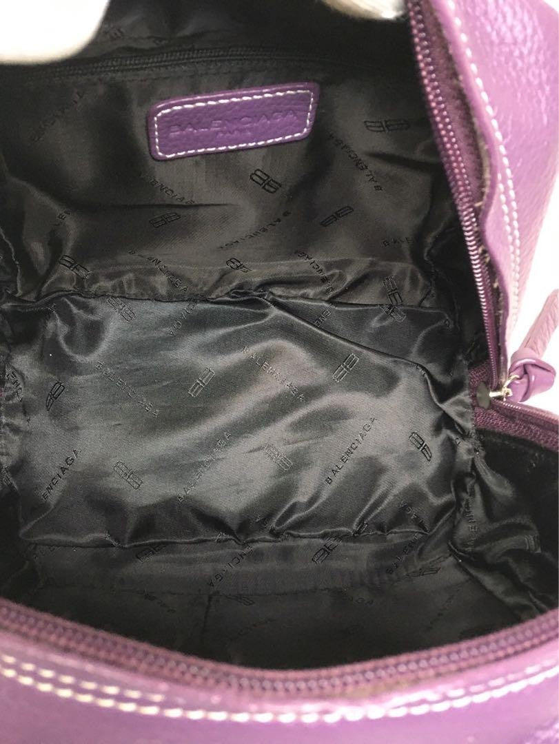 BALENCIAGA Hand Bag Tote Purse Leather Purple Authentic