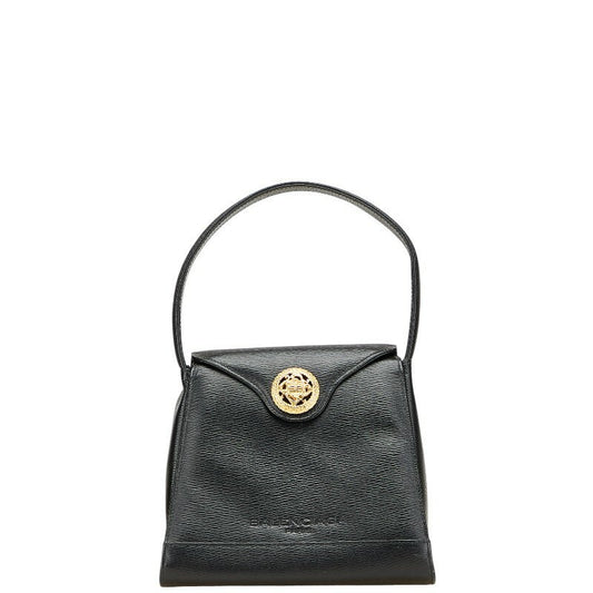 BALENCIAGA Hand Bag Tote Purse Leather Black Authentic