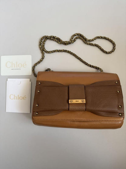 Chloe Shoulder Bag Purse Chain Leather Authentic