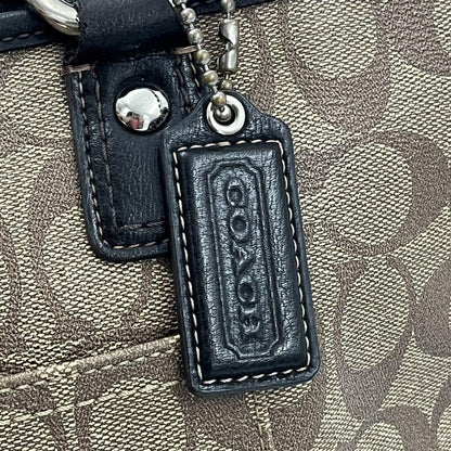 COACH Hand Bag Tote Purse PVC Leather Brown Authentic