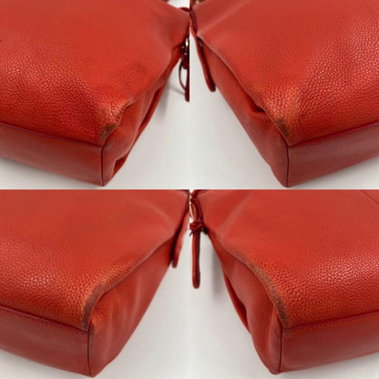 COACH Shoulder Bag Purse Leather Orange Authentic