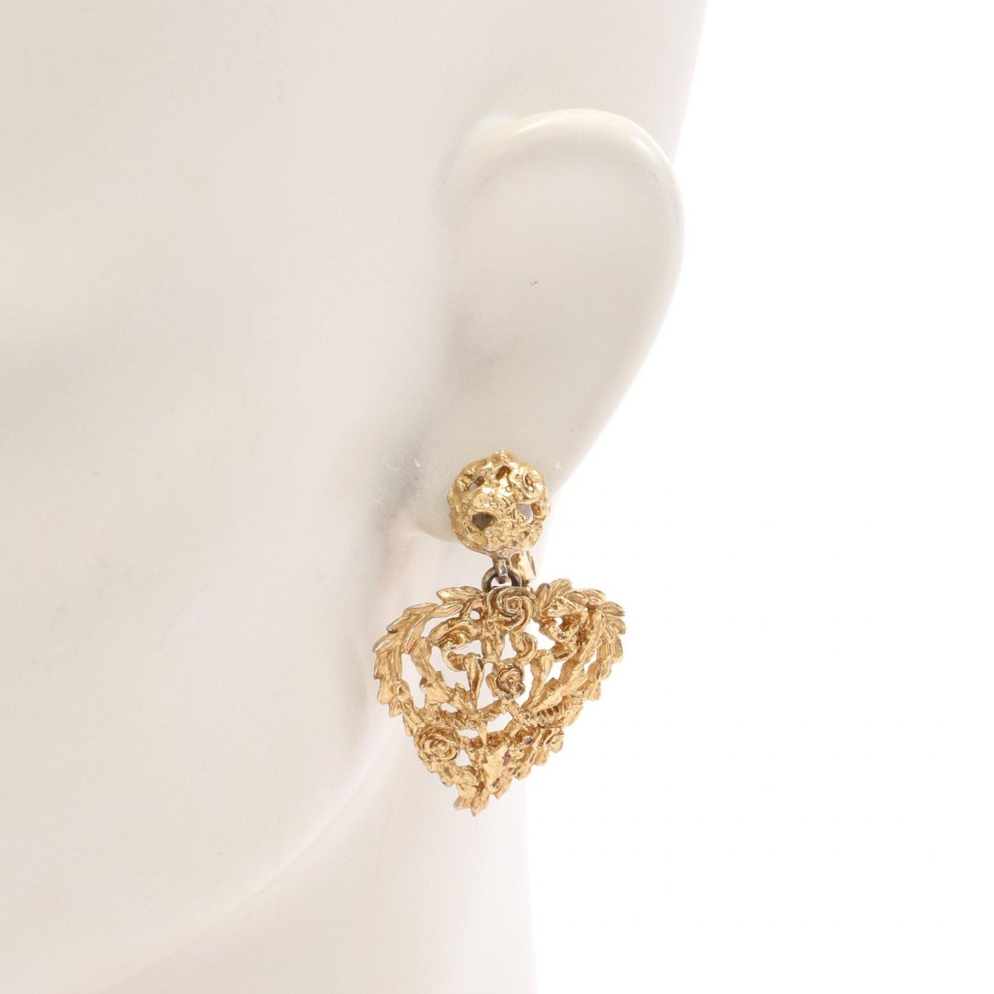 Saint Laurent Earrings YSL Cassandra GP Gold Authentic