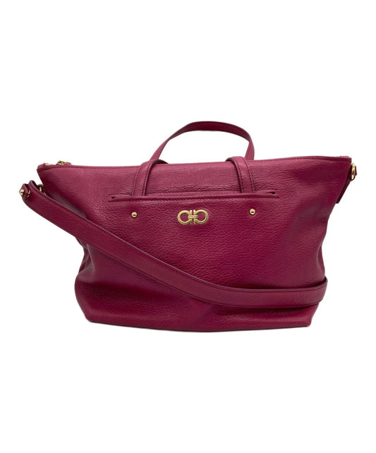 Salvatore Ferragamo handbag Tote Purse Pink convertible Authentic Women's Used