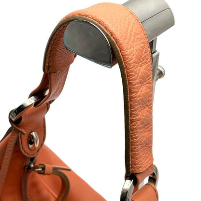 TOD'S Shoulder Bag Purse Leather Salmon Orange Authentic