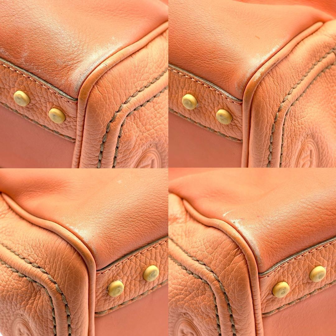 TOD'S Shoulder Bag Purse Leather Salmon Orange Authentic