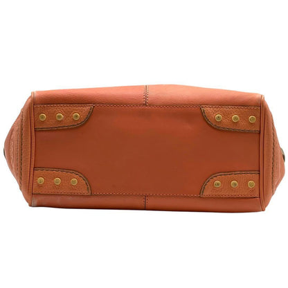 TOD'S Shoulder Bag Purse Leather Salmon Orange Authentic