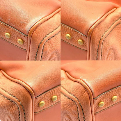 TOD'S Shoulder Bag Purse Leather Salmon Orange Authentic