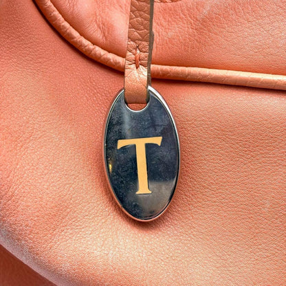 TOD'S Shoulder Bag Purse Leather Salmon Orange Authentic