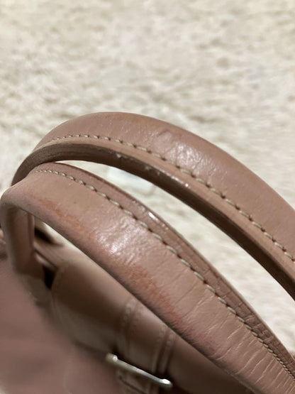 Longchamp Hand Bag Tote Purse Leather Pink Authentic