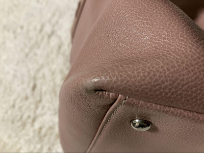 Longchamp Hand Bag Tote Purse Leather Pink Authentic