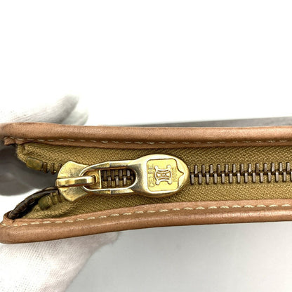 CELINE Clutch Bag Second Bag Macadam PVC Leather Brown Authentic
