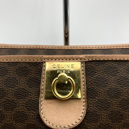CELINE Clutch Bag Second Bag Macadam PVC Leather Brown Authentic