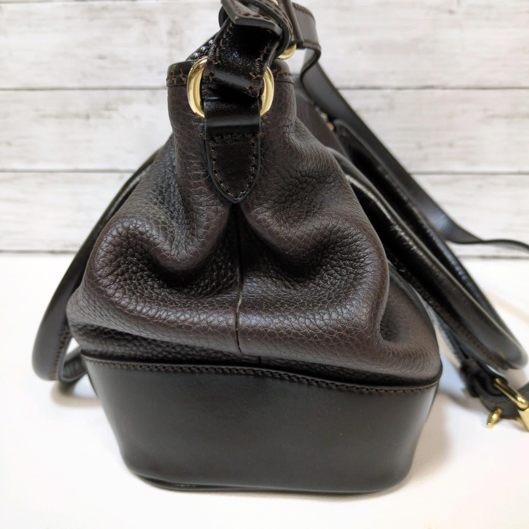 BURBERRY Hand Shoulder Bag Tote Purse 2way Nova Check Leather Dark Brown Auth