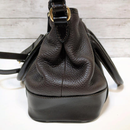BURBERRY Hand Shoulder Bag Tote Purse 2way Nova Check Leather Dark Brown Auth
